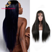 Youth Beauty Hair 2017 top quality brazilian virgin human hair lace front wig 9A grade hair in silky straight style