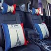 Jun Hao car headrest pillow four-piece car-mounted neck pillow car pillow pillow neck pillow waist set four-piece Sophie Tower