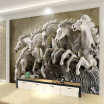 3D Stereo Relief Horse Mural Wallpaper Living Room TV Sofa Background Wall Painting Classic Home Decor Wall Papers For Walls 3D