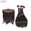 8A Brazilian Straight Hair With frontal Cheap Human Hair Bundles With Lace frontals Straight Brazilian Virgin Hair With frontal