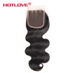 Hotlove Hair Bdoy Wave Lace Closure Free Middle Three Part 44 Size Virgin Human Hair 8"-20" Natural color