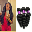 Brazilian Loose Wave Virgin Human Hair Wefts Natural Black 100 Unprocessed Brazilian Loose Wave Human Hair Weaves