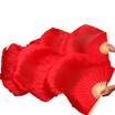 Newest Handmade Bamboo Ribs Dance Props Silk Belly Dance Fans Natural Silk 1 Pc Left hand1 Pc Right Hand Dancing Silk Fans Red