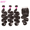 BHF Hair Grade 8A Malaysian Virgin Hair With Silk Closure Virgin Hair Body Wave Soft Tangle Shedding Free