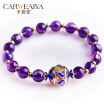 Carweaiya amethyst single ring design bracelet Cloisonne Butterfly Pendant Chinese style traditional hand-made