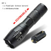 WH 1800LM Aluminum Waterproof Zoomable T6 LED Flashlight SOS Torch light for 18650 Rechargeable Battery or AAA battery