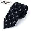 Card Di Le crocodile CARTELO lazy easy to pull man tie groom wedding leisure narrow tie men Korean version of the business gift box loaded CC57C18031 navy blue oblique stripes