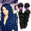 Loose wave 7a brazilian hair virgin human hair wefts natural black brazilian loose wave virgin hair extensions human extensions