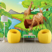 Custom 3D Photo Wallpaper Cartoon Forest Giraffe Childrens Room Bedroom Non-woven Fabric Background Decor Mural Wall Painting