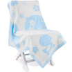 Sanli cotton knit A class jacquard pro-riot child was newborn children wrapped towel swaddling baby covered with blanket flower duck - light blue
