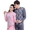 Antarctic Nanjiren N033D10031A thermal underwear men&women printed body jacquard plus velvet thickening suit female light pink L