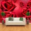 Custom Photo Wallpaper 3D Wall Mural Wallpaper For Living Room Sofa TV Background Wall Covering Red Rose Flower Papel De Parede