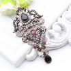 Classic Turkish Vintage Hanging Brooch For Women Ethnic Jewelry Antique Gold Color Multicolor Rhinestone Brooches Broches Gift