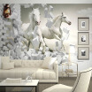 Custom 3D Running White Horse Wall Mural Wallpaper Modern Home Decor Sitting Room Sofa TV Backdrop Soundproof Paper Wallpapers