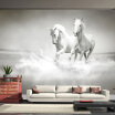 Custom Photo Wall Paper 3D White Horse Large Mural Wallpaper Living Room Sofa Mural Wallpaper For Bedroom Walls Contact Paper