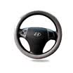 MUNIUREN leather car steering wheel cover four seasons universal imported leather car handles manufacturers straight hair all the way down the wind gray medium