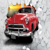 Custom Mural Wallpaper European Retro Car Broken Wall 3D Brick Wall Papers Home Decor Restaurant Bar Background Photo Wallpaper