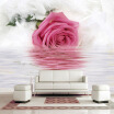 Romantic Rose Feather Reflection On Water Photo Wallpaper Modern Art Interior Design Decor Murals 3D Beautiful Flower Wallpapers