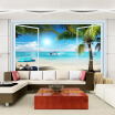 Custom 3D Photo Wallpaper Ocean View 3D Stereo Window TV Background Wall Mural Wall Painting Living Room Wallpaper Home Decor