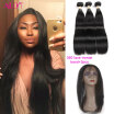 Alot 7A Peruvian Straight 360 Lace Frontal With Bundle Unprocessed Virgin Peruvian Hair Human Hair Bundles 360 Lace Virgin Hair