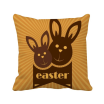 Easter Religion Festival Brown Bunny Pattern Square Throw Pillow Insert Cushion Cover Home Sofa Decor Gift