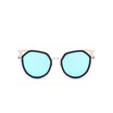 2018 new Arrival cat eye catching sunglasses hollow women sunglasses reflective metal Vintage sun glasses