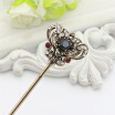 Vintage Turkish Women Hollow Vines Flower Hair Clasp Resin Jewelry Retro Gold Color India Hair Sticks Arabia Bride Bun Hairpin