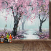 Custom Size 3D Mural Wallpapers 3D Room Wallpaper Landscape China-style Landscape Of Peach Grove Mural As Living Room Background