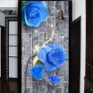 Customized 3D Mural Wallpaper Modern Creative Blue Rose Brick Wall 3D Sitting Room Entrance Corridor Backdrop Wall Paper Murals