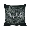 Japan Black White Temple Lucky Cat Square Throw Pillow Insert Cushion Cover Home Sofa Decor Gift