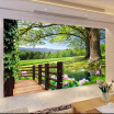 Custom 3D Photo Wallpaper Countryside Scenery For Walls Tall Trees Pool Lotus Wall Mural Photo Wall Paper Living Room Wall Decor