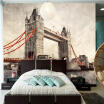 Custom photo wallpaper European fashion London Bridge Restaurant lounge backdrop wallpaper mural British style bar wallpaper