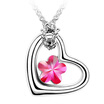 Flower Necklace Crystal from Austrian High Quality Heart Pendants Necklace For Women Bijouterie Female Gift 112