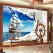 Custom Mural Wallpaper European Style Map 3D Roman Sailing Rudder Seagull Wall Painting Living Room TV Backdrop Photo Wallpaper