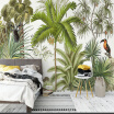 Custom 3D Wall Mural Wallpaper Tropical Rainforest Green Plants Hand-painted Oil Painting Living Room Sofa Background Wall Paper