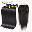 Indian Straight Hair With Closure 4 Bundles India Virgin Hair Straight Bundles With Closure 7a Grade Raw Human Hair Weave HCDIVA