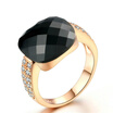 Top Quality Black Acrylic Vintage Party Ring Rose Gold Plated Finger Jewelry Engagement Rings Retro Style Accessories R339