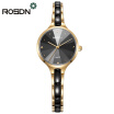 ROSDN Womens Quartz Watch Ladies Watch Bracelet Women Wrist Watches Crystal Accented Ceramic Rose Gold Dress Watch