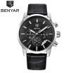 Benyar Men Watch Top Brand Luxury Quartz Watch Mens Sport Fashion Analog Leather Strap Male Wristwatch New Waterproof Clock