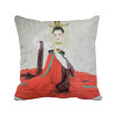 Classical Beauty Chinese Style Watercolor Polyester Toss Throw Pillow Square Cushion Gift