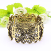 Exquisite Turkish Women Armlet Plus Size Bangle Bracelet Flower Antique Gold Color Cuff Bangles Jewelry Ethnic Party Jewelry