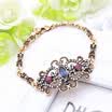 Vintage Arabesque Women Bracelets Turkish Antique Gold Plat Flower Resin Hollow Jewelry Bracelet Ladies Ethnic Bride Bijoux Gift