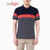INTERIGHT Men&39s POLO Shirt Loop Positioning Stripe Short Sleeve Blue Orange Bar XL