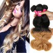 Hot Sale 1B27 Ombre Brazilian Body Wave Human HairWefts Ombre Extensions 3pcsLot Hair Virigin Weave Bundles Ombre Brazilian Hair