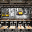 3D photo wallpaper European style retro tram road large murals restaurant leisure Cafe tea shop wallpaper living room sofa mural