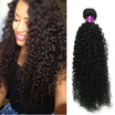 3Pcs Brazilian Virgin Hair Curly Human Hair Extensions Natural Black 100g 100 Unprocessed Brazilian Kinky Curly Virgin Hair