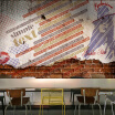 Custom Size Photo Retro brick wall personality graffiti wallpaper youth Lounge Bar Cafe Restaurant wallpaper mural