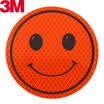 3M Reflective Smiley Security Warning Scratch Car Sticker Car Sticker Diameter 10cm Fluorescent Orange