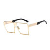 Fashion Oversized Square Men Sunglasses Hot Popular Women UV400 Gradient Vintage Brand Designer Eyeglasses Frames Rimless Glass