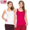 Three guns cotton ladies vest skin rib stretch elastic cotton solid color vest 2 pcs white white L